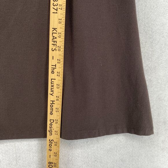 EILEEN FISHER Tank Top L Washable Stretch Crepe Cami Cross Back Shell Brown USA - Picture 9 of 11